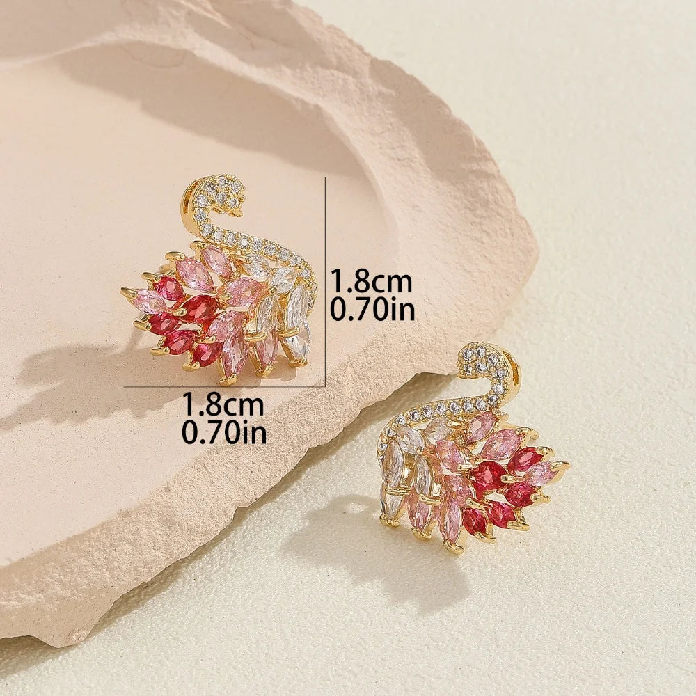 The Graceful Swan Drop Earrings