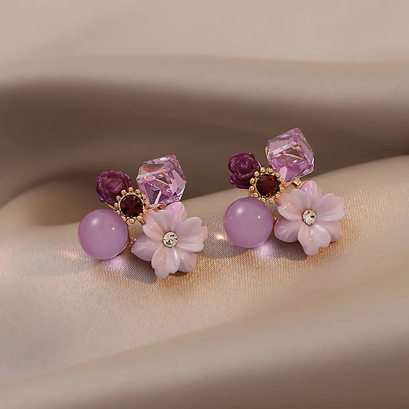 The Amethyst Blossom Studs
