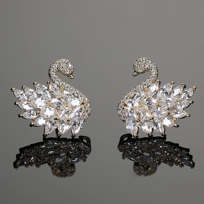 The Graceful Swan Drop Earrings