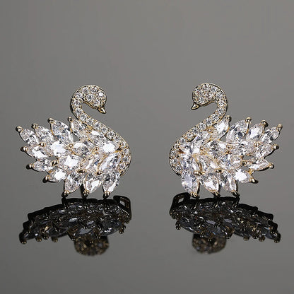 The Graceful Swan Drop Earrings
