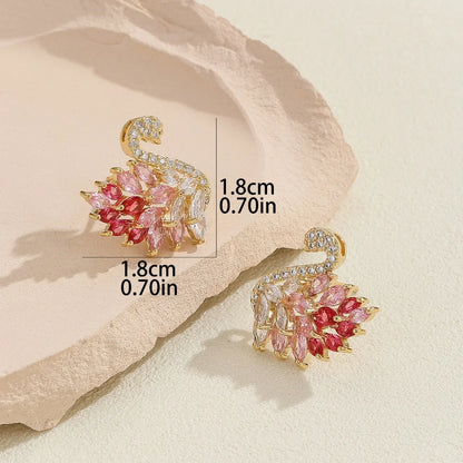 The Graceful Swan Drop Earrings