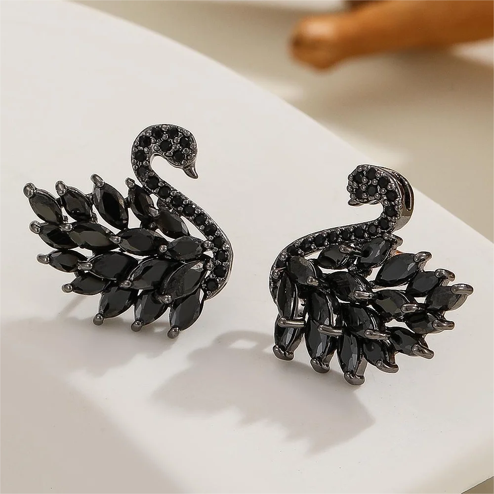 The Graceful Swan Drop Earrings