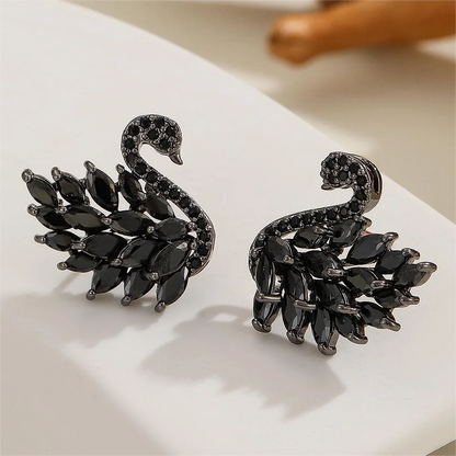 The Graceful Swan Drop Earrings