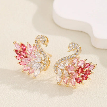 The Graceful Swan Drop Earrings