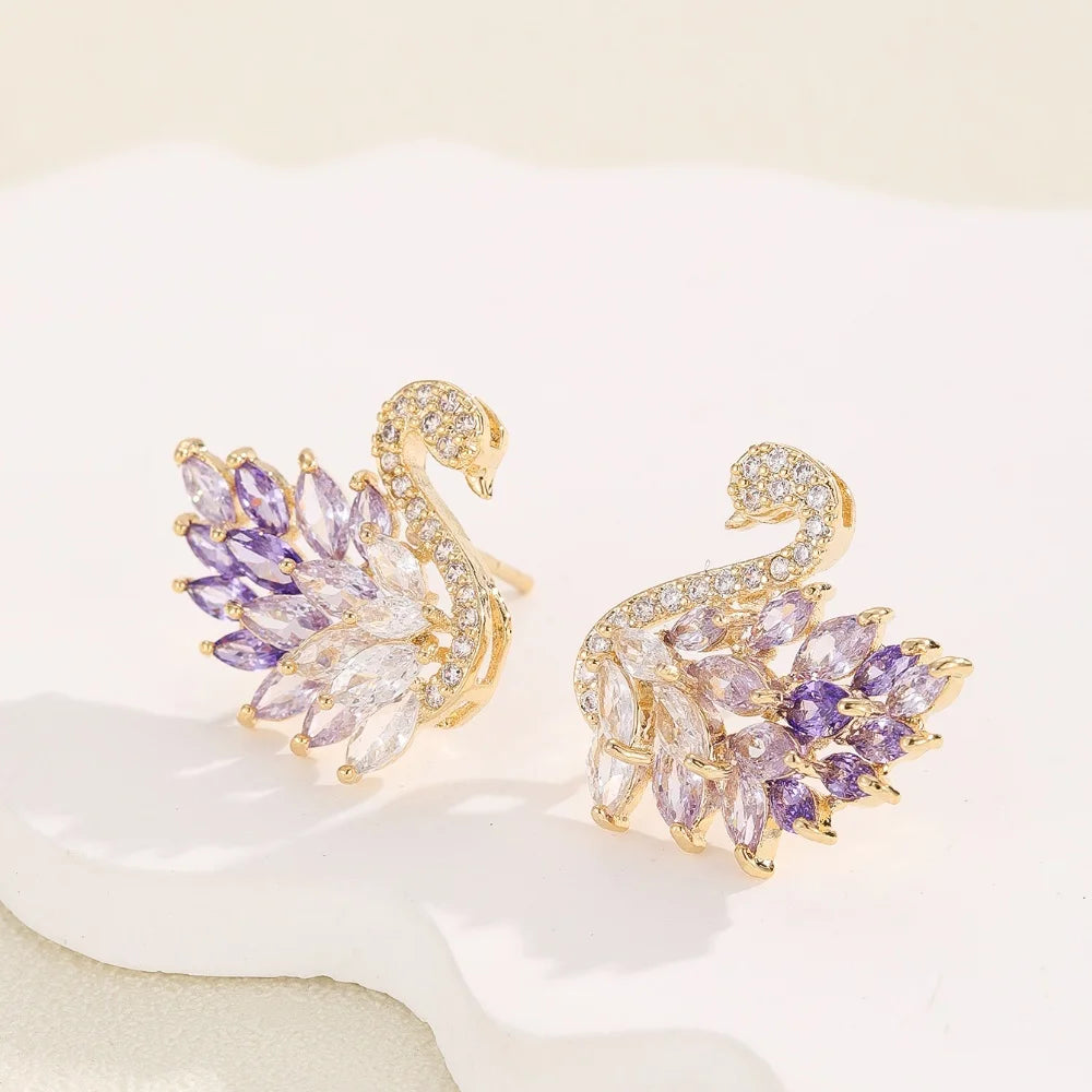 The Graceful Swan Drop Earrings