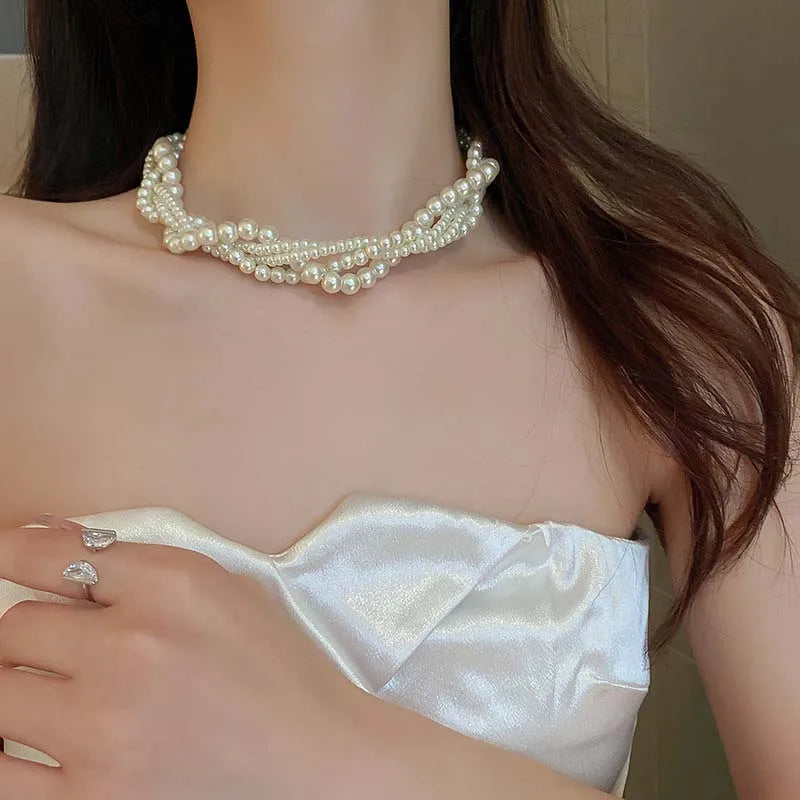 The Vintage Pearl Cascade Choker