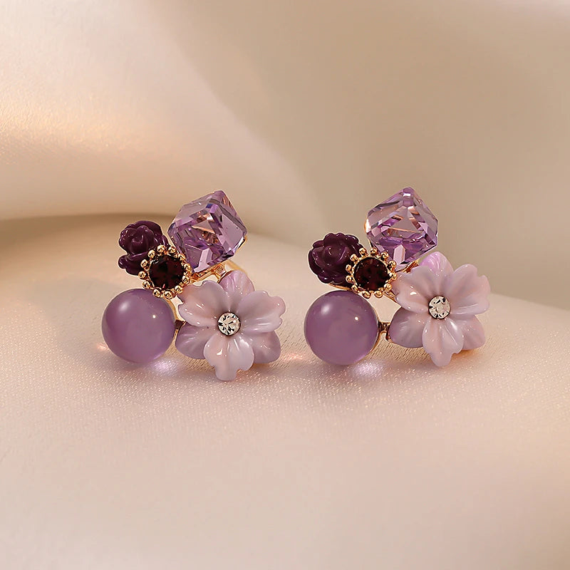 The Amethyst Blossom Studs
