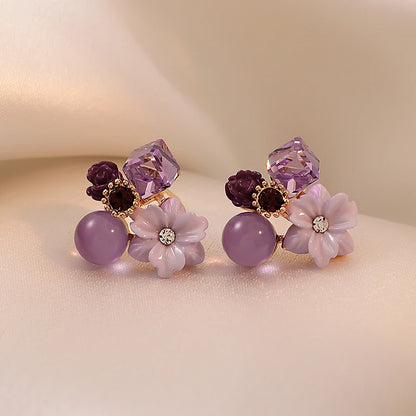 The Amethyst Blossom Studs