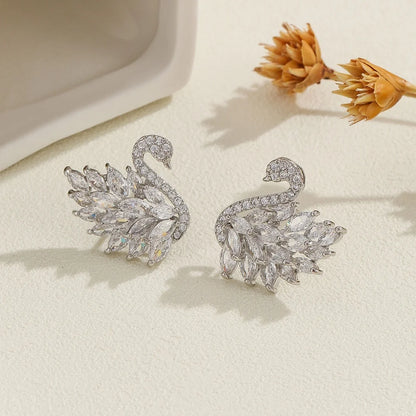 The Graceful Swan Drop Earrings