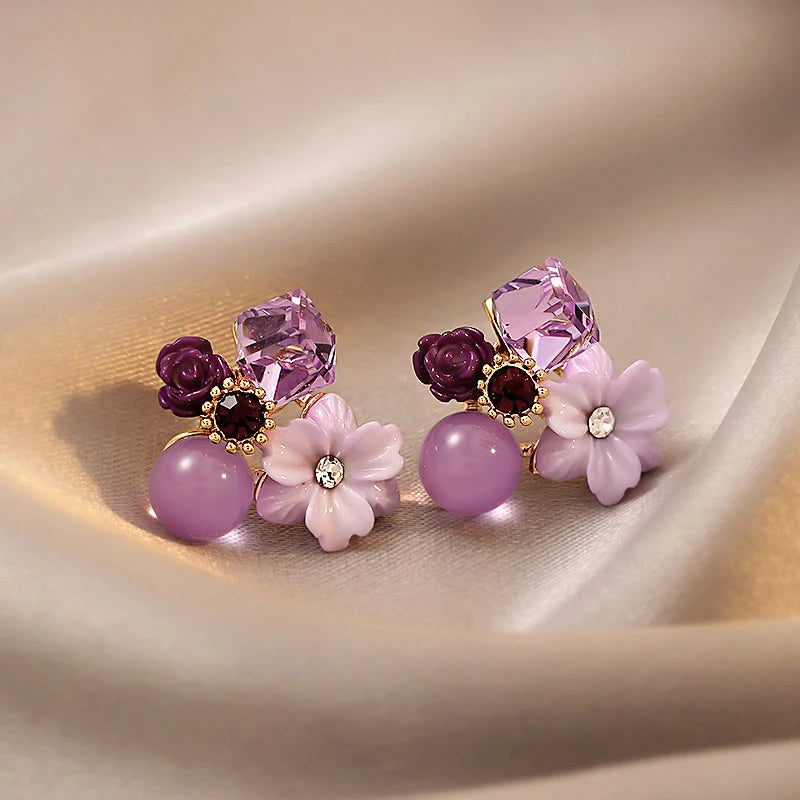 The Amethyst Blossom Studs
