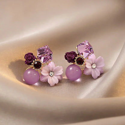 The Amethyst Blossom Studs