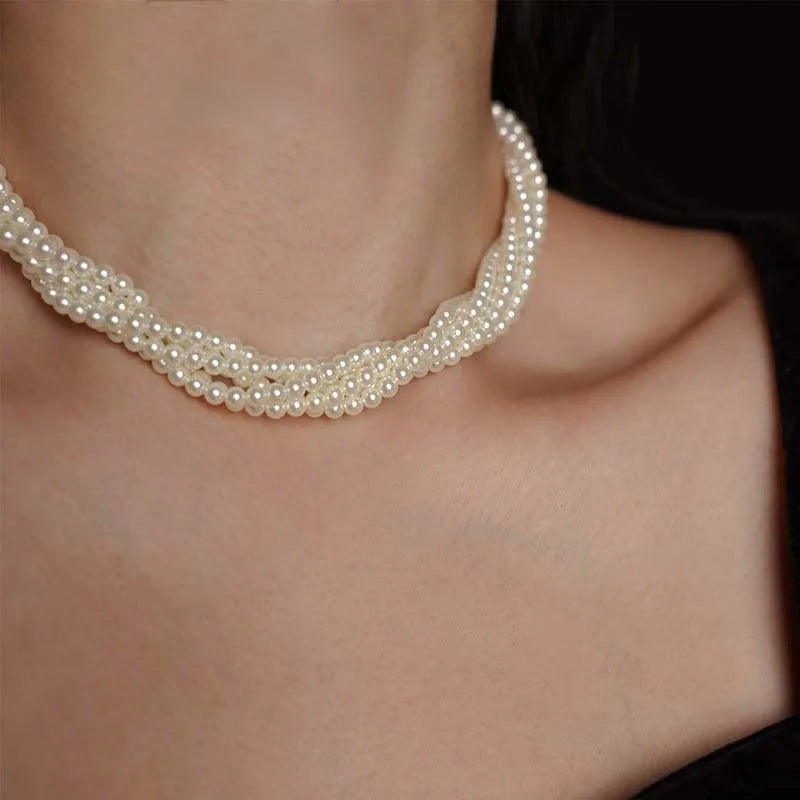 The Vintage Pearl Cascade Choker